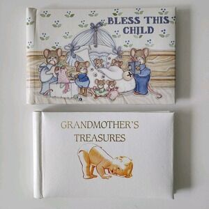 VTG Photo Albums Grandma Grandkids 4x6" Grandmother's Treasures Bless This Child